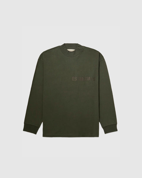Camiseta Essentials Flocked Long Sleeve "Gray" - Imagem 1