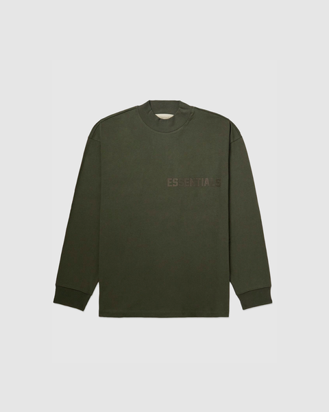 Camiseta Essentials Flocked Long Sleeve "Gray" - Imagem 1